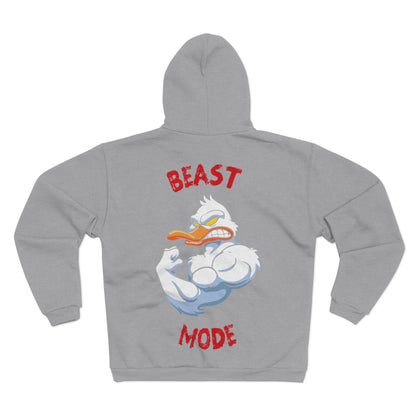 Beast Mode Unisex Hooded Zip Sweatshirt - Motivational Graphic Hoodie for Gym Lovers