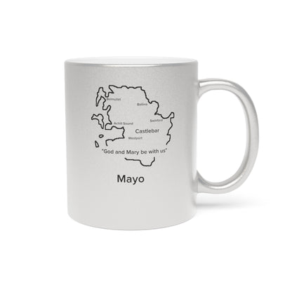 Mayo County Metallic Colour Mug - Silver/Gold - Perfect Gift for Coffee Lovers