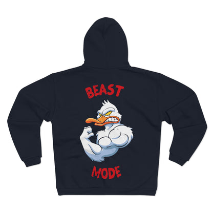 Beast Mode Unisex Hooded Zip Sweatshirt - Motivational Graphic Hoodie for Gym Lovers