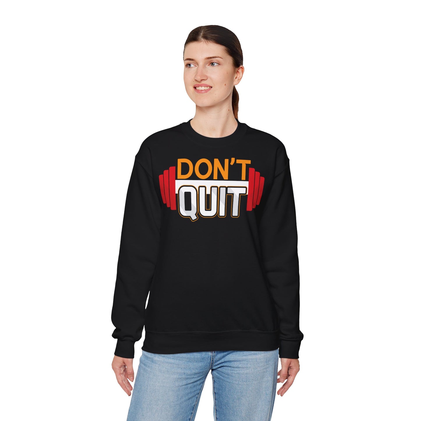 Motivational Crewneck Sweatshirt - 'Don't Quit' Fitness Apparel