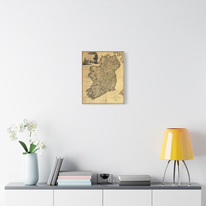 Old Eire Map Matte Canvas, Stretched, 1.25"