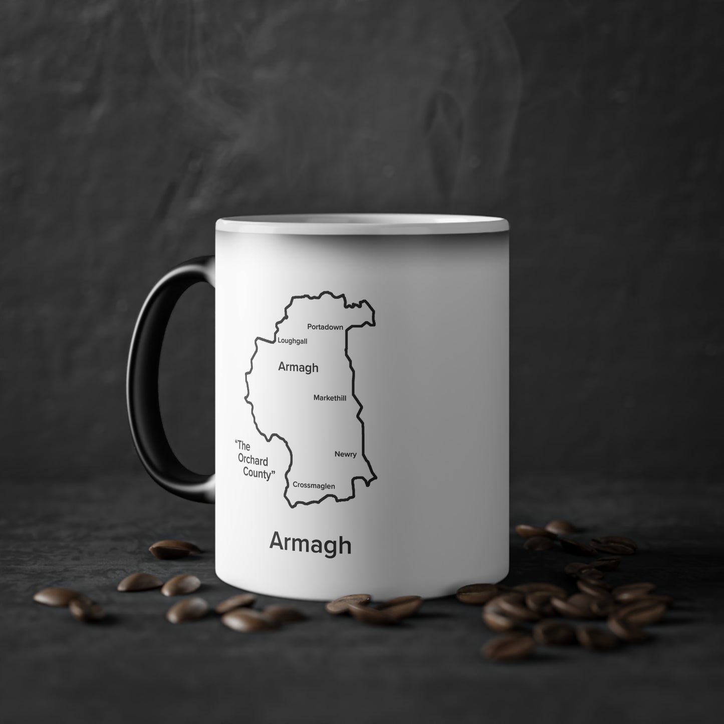 Armagh Magic Mug: Color - Changing Coffee Cup with Artistic Map Design