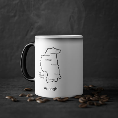 Armagh Magic Mug: Color - Changing Coffee Cup with Artistic Map Design