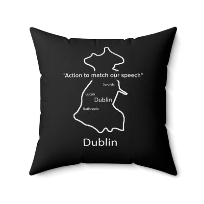 Dublin Spun Polyester Square Pillow Black Edition 4 Sizes
