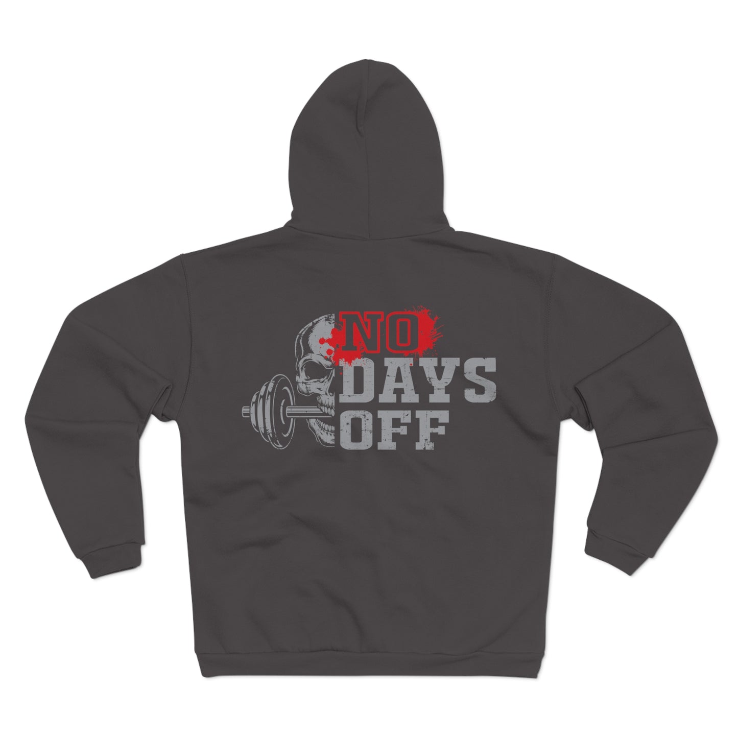 No Days Off Unisex Hooded Zip Sweatshirt for Fitness Enthusiasts