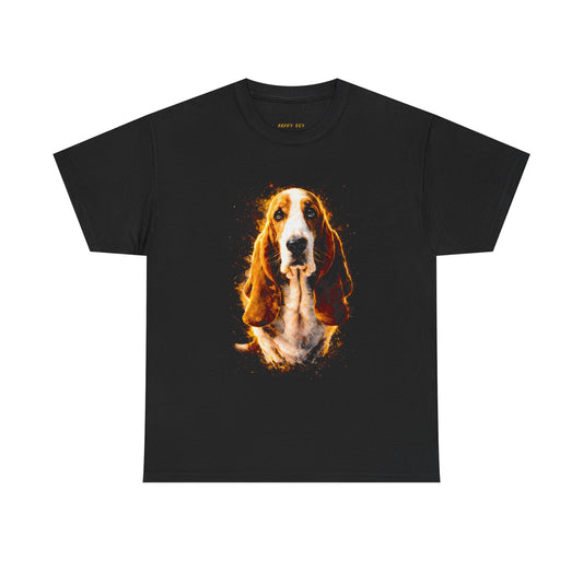 Basset Hound Watercolor Tee — Artistic Dog Portrait T-Shirt