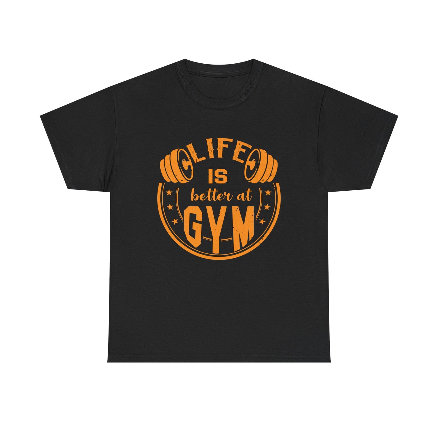 Life is Better at Gym Unisex Heavy Cotton Tee - Motivational Fitness Apparel
