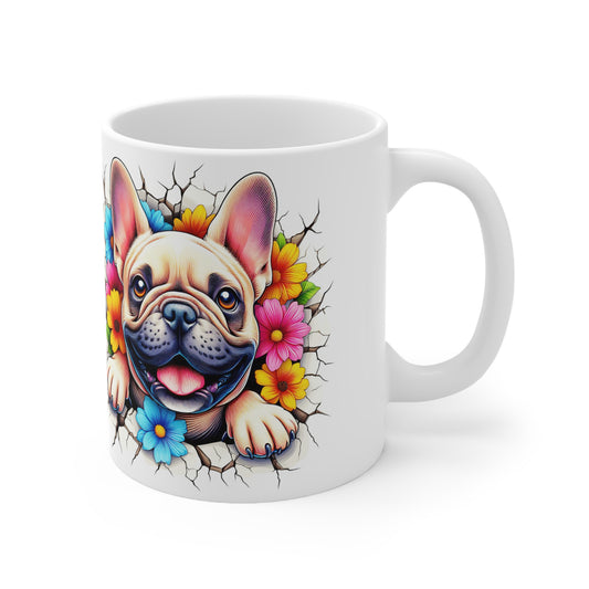 French Bulldog Floral Ceramic Coffee Cup – 11oz & 15oz