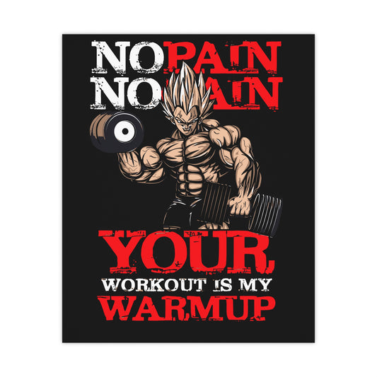 Motivational Workout Wall Art - No Pain No Gain Poster for Fitness Enthusiasts
