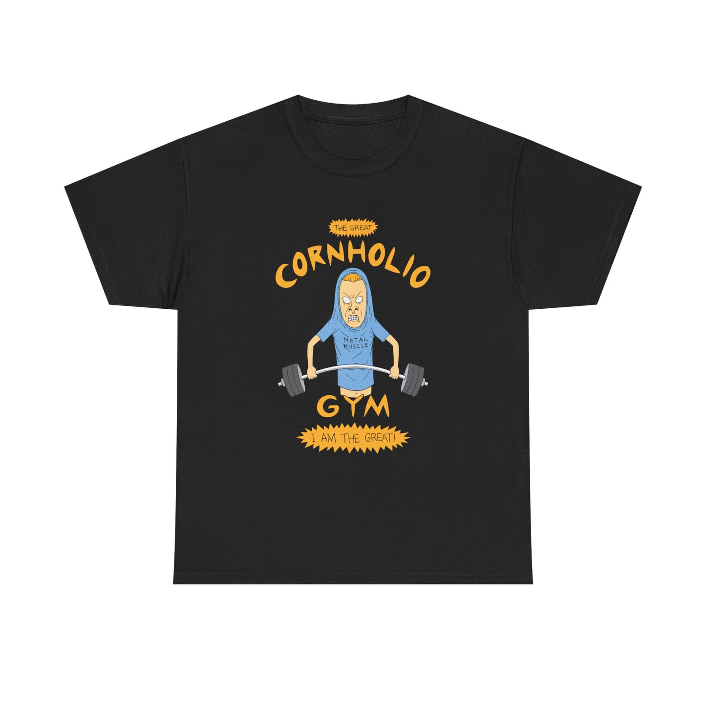 Cornholio Gym Unisex Heavy Cotton Tee - Funny Workout Shirt Black