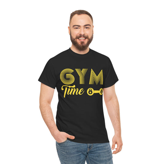 Gym Time Unisex Heavy Cotton Tee - Perfect for Fitness Lovers