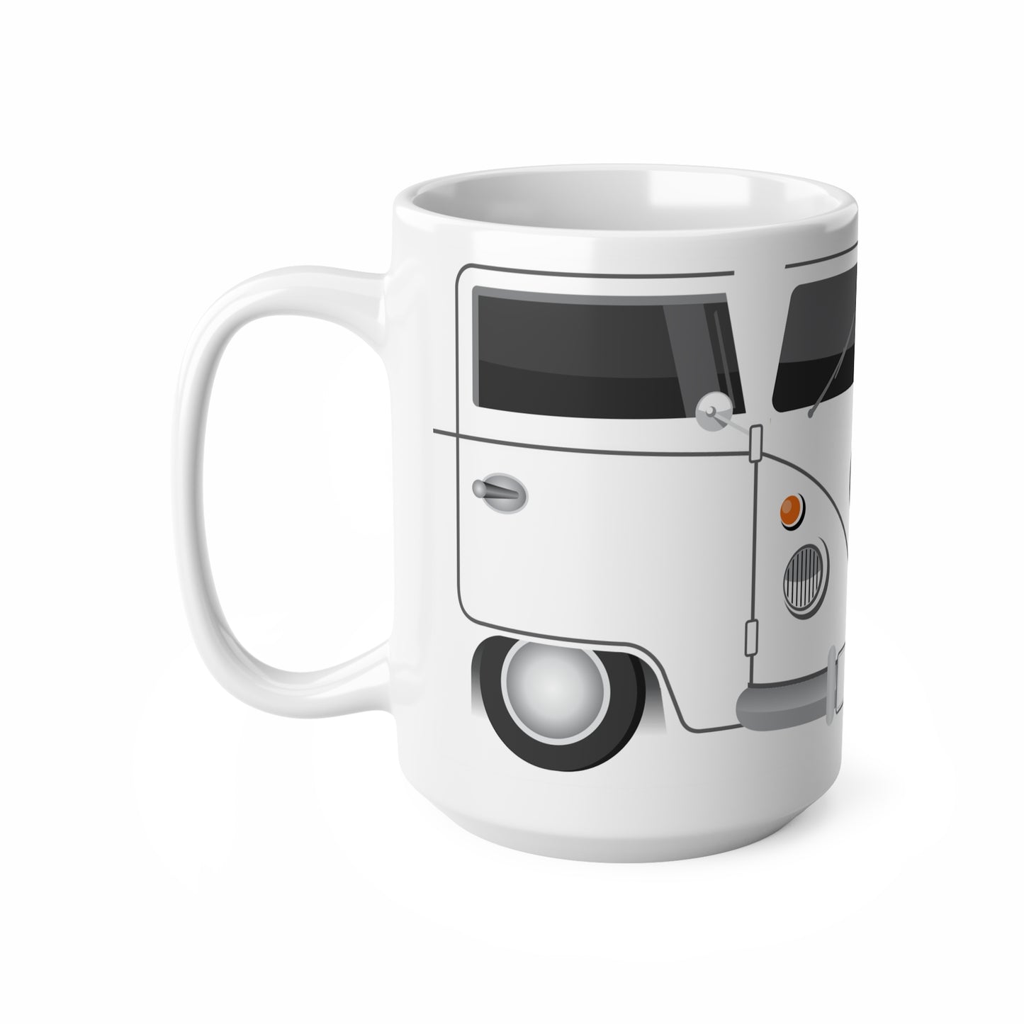 Vintage VW Bus Ceramic Coffee Mug - 11oz & 15oz - Perfect for Auto Enthusiasts White