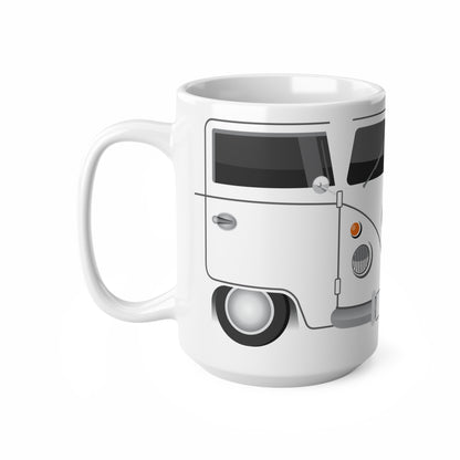 Vintage VW Bus Ceramic Coffee Mug - 11oz & 15oz - Perfect for Auto Enthusiasts White