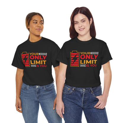Motivational Unisex Heavy Cotton Tee - 'Your Only Limit is You'