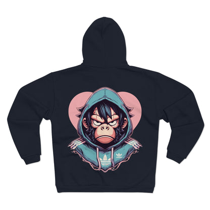 Cool Gorilla Graphic Unisex Hooded Zip Sweatshirt