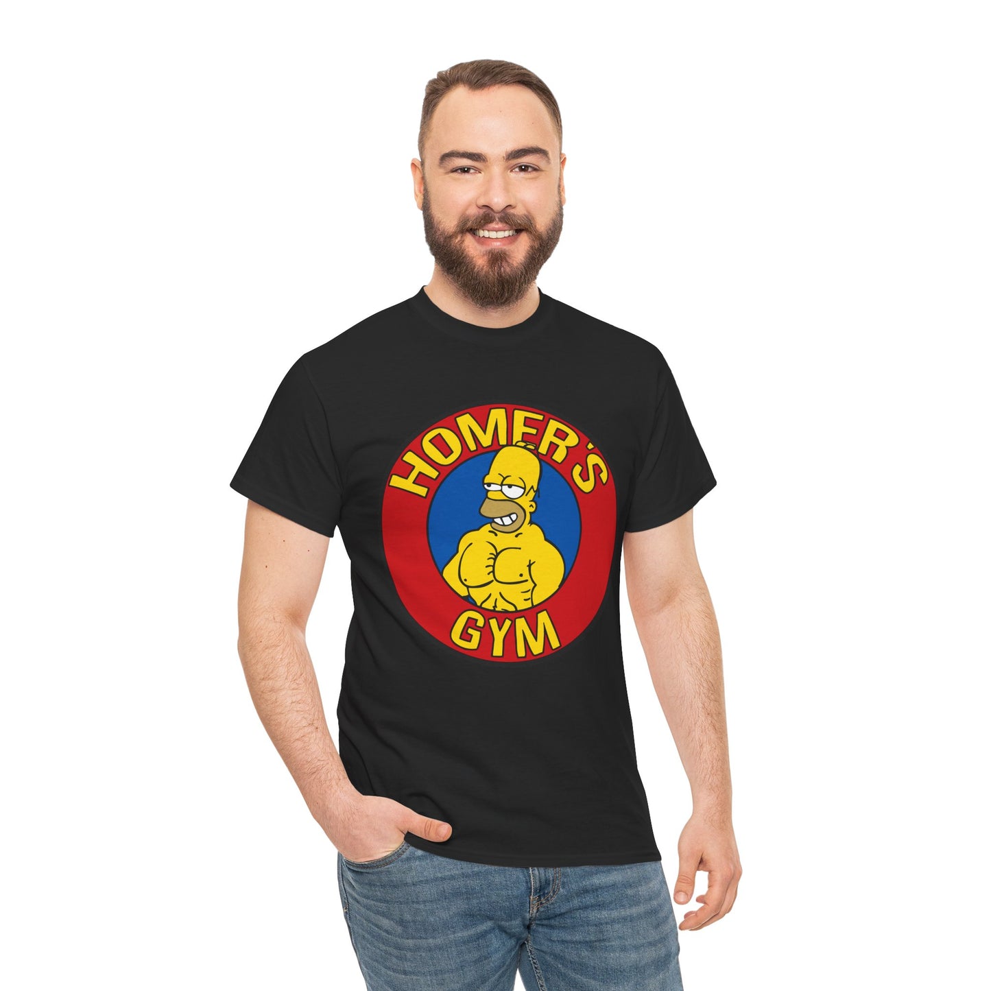 Muscular Homer Gym Unisex Heavy Cotton Tee