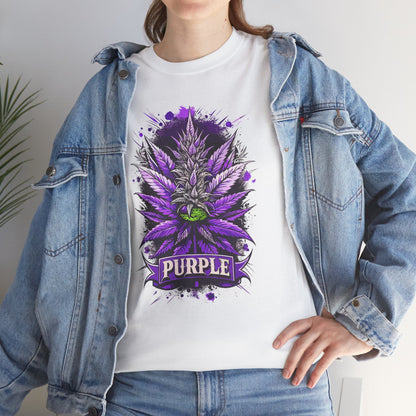 Purple Cannabis Bud T-Shirt — Bold Psychedelic Marijuana Graphic Tee