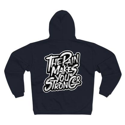 Unisex Hooded Zip Sweatshirt "The Rain Makes You Stronger" Inspirational Graphic Hoodies
