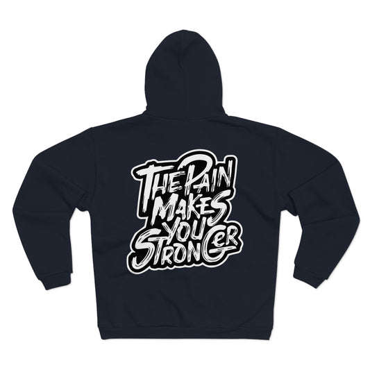 Unisex Hooded Zip Sweatshirt "The Rain Makes You Stronger" Inspirational Graphic Hoodies