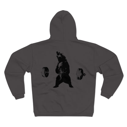 Bear Weightlifting Unisex Hooded Zip Sweatshirt - Fitness Inspired Apparel