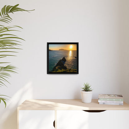 Dunquin Pier Sunset 2 Matte Canvas, Framed (Multi-color)
