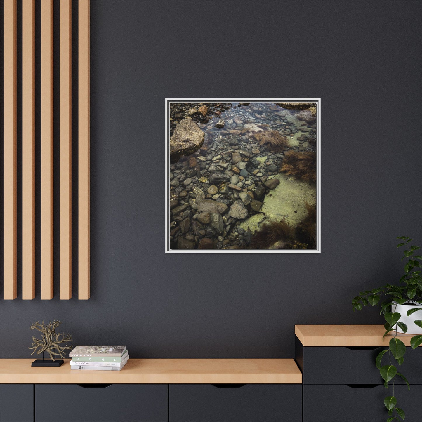 Rocks Matte Canvas, Framed (Multi-color)