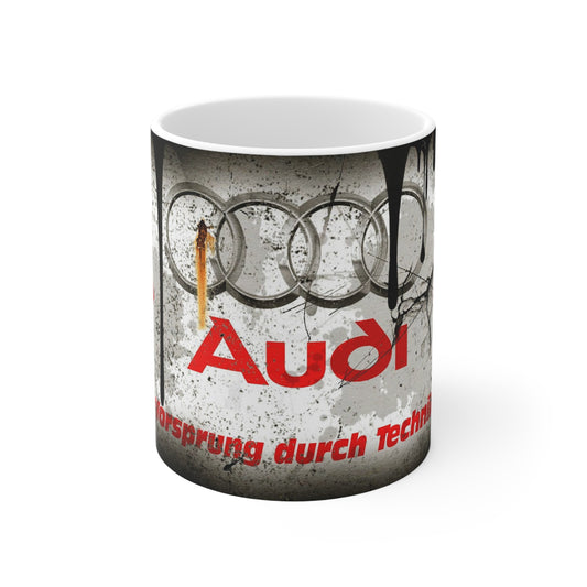 Aud - Inspired Ceramic Coffee Cups - 11oz & 15oz, Perfect for Gearheads and Auto Enthusiasts