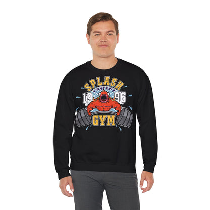 Splash Gym Unisex Heavy Blend™ Crewneck Sweatshirt - Bold Retro Design for Fitness Lovers Black
