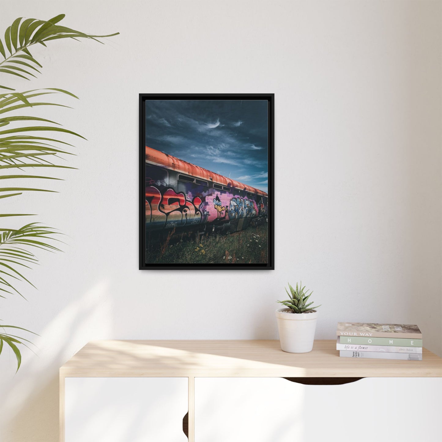 Night Train Matte Canvas, Framed (Multi-color)