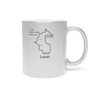 Louth County Metallic Colour Mug - Silver/Gold - Perfect Gift for Coffee Lovers