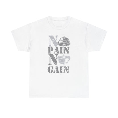 Unisex Heavy Cotton Tee - No Pain No Gain Fitness Shirt