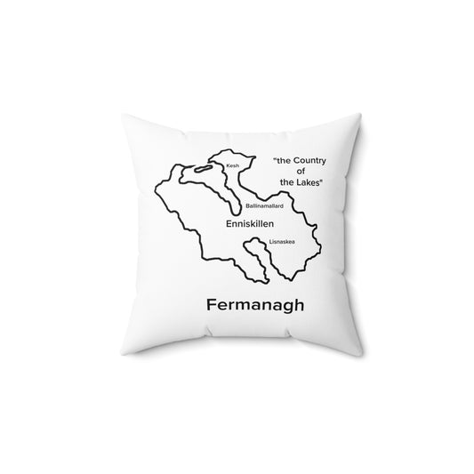 Fermanagh Spun Polyester Square Pillow White Edition 2 Sizes
