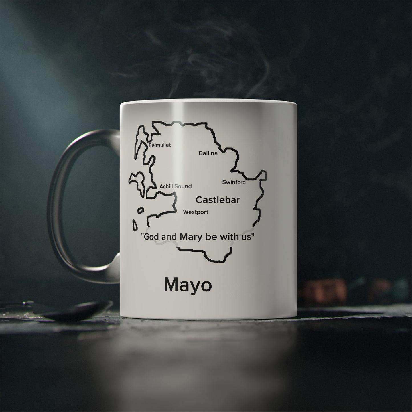 Mayo Magic Mug: Color - Changing Coffee Cup with Artistic Map Design