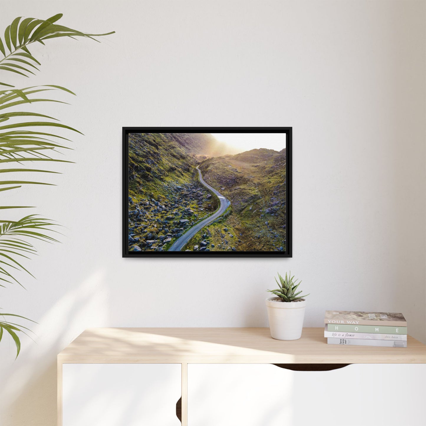 Valley Road Matte Canvas, Framed (Multi-color)