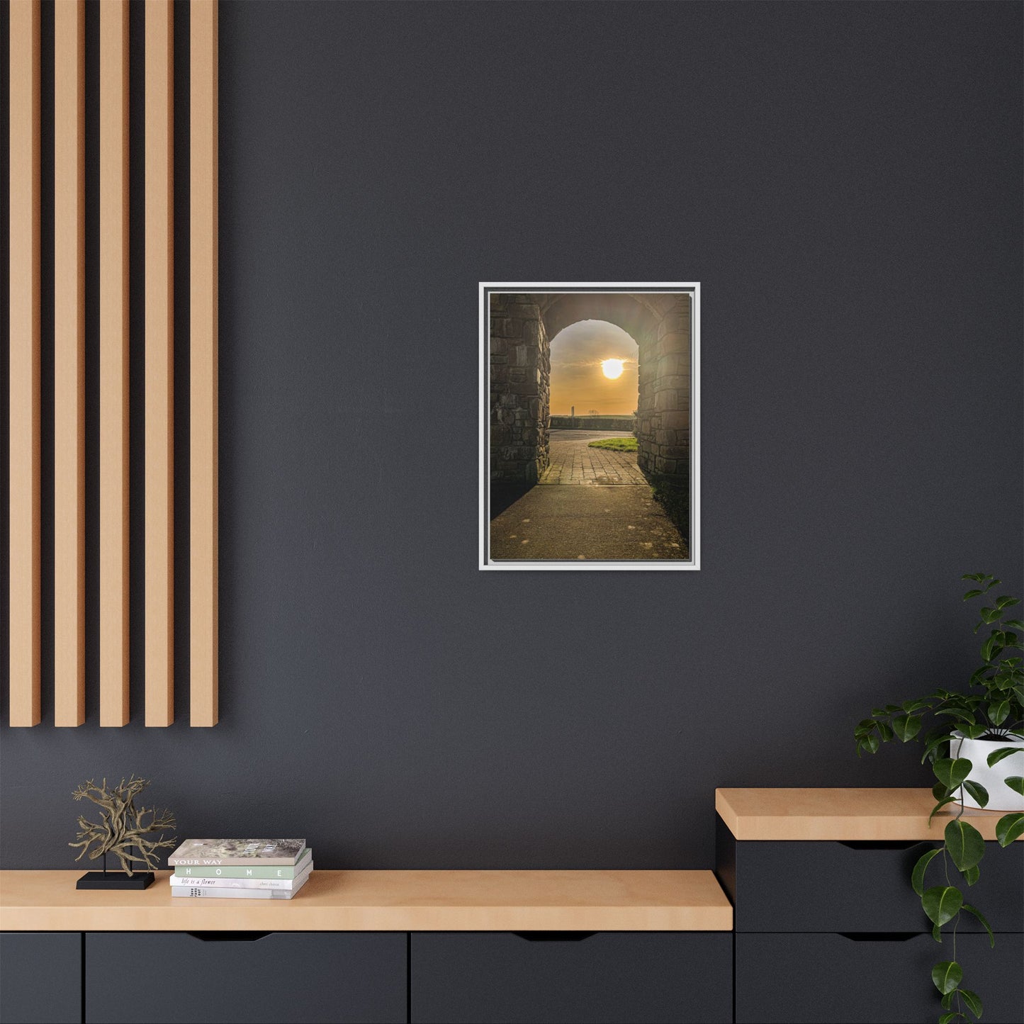 Pillars Matte Canvas, Framed (Multi-color)