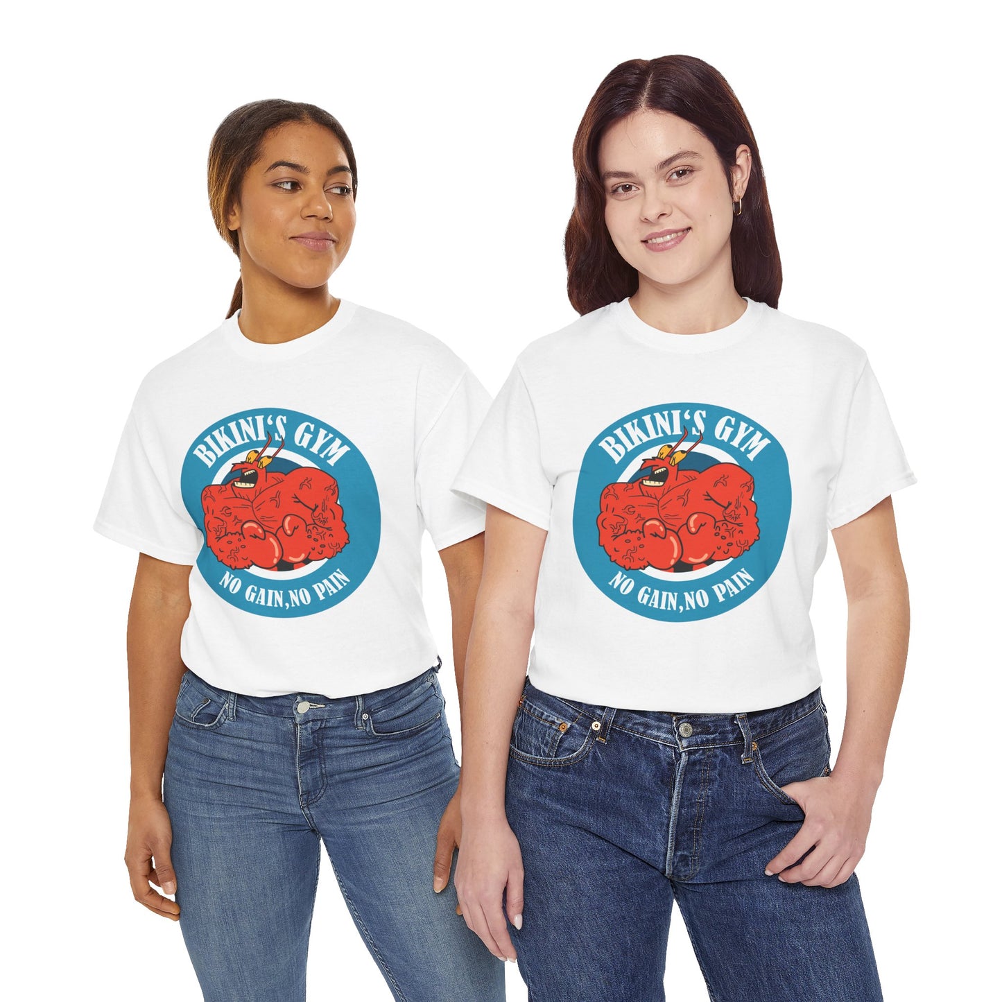 Mr Crab No Pain No Gain White Unisex Heavy Cotton Tee