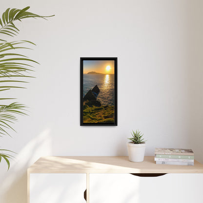Dunquin Pier Sunset 2 Matte Canvas, Framed (Multi-color)