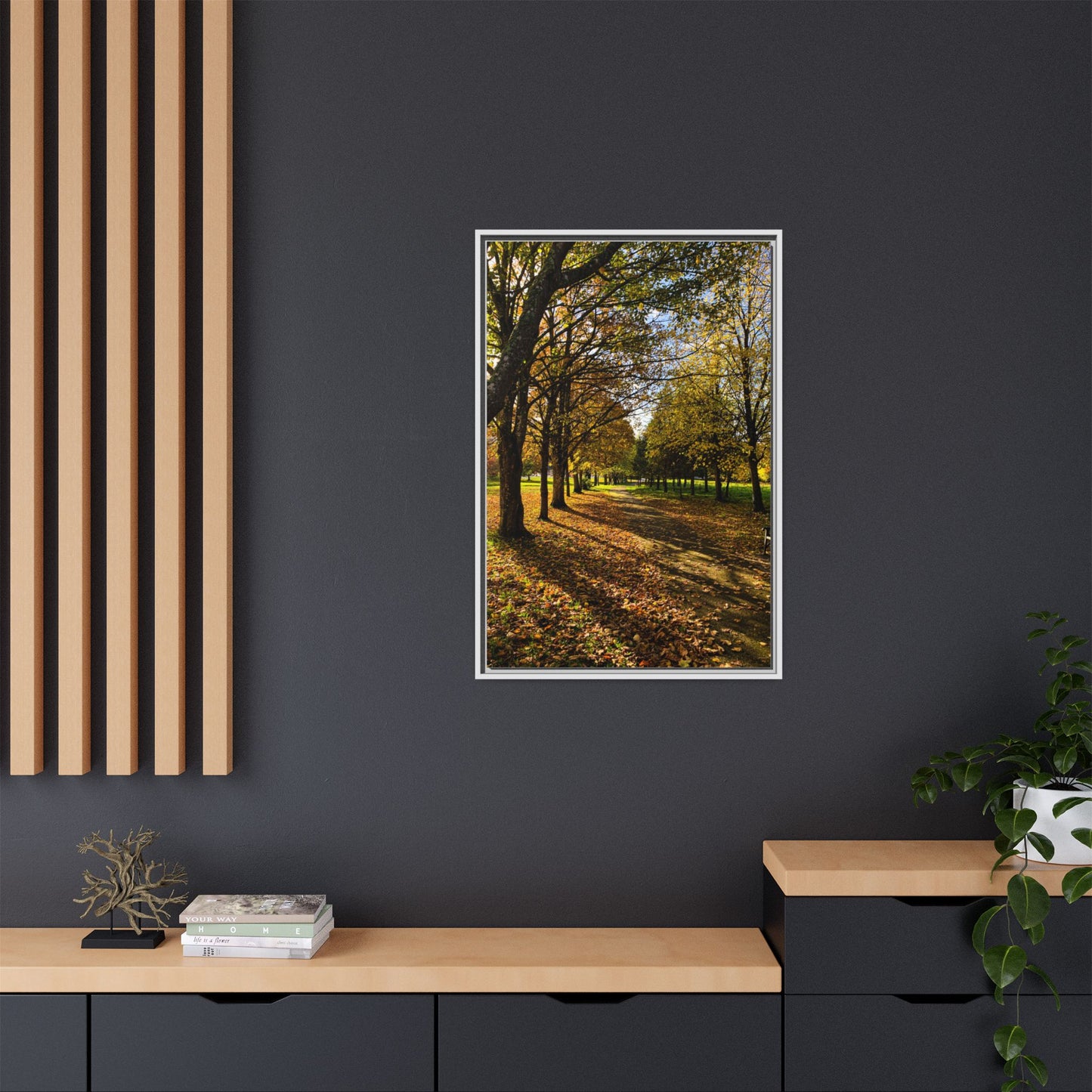 Listowel town Park Autumn Matte Canvas, Framed (Multi-color)