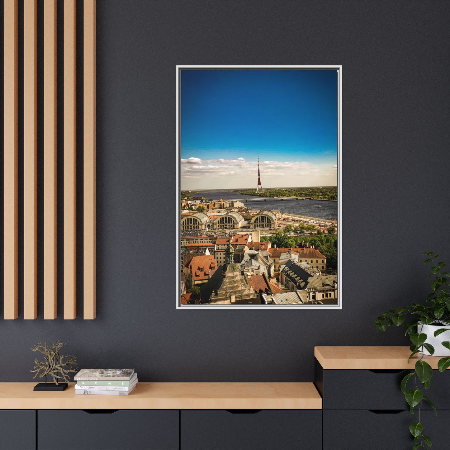 Riga TV Tower Matte Canvas, Framed (Multi-color)