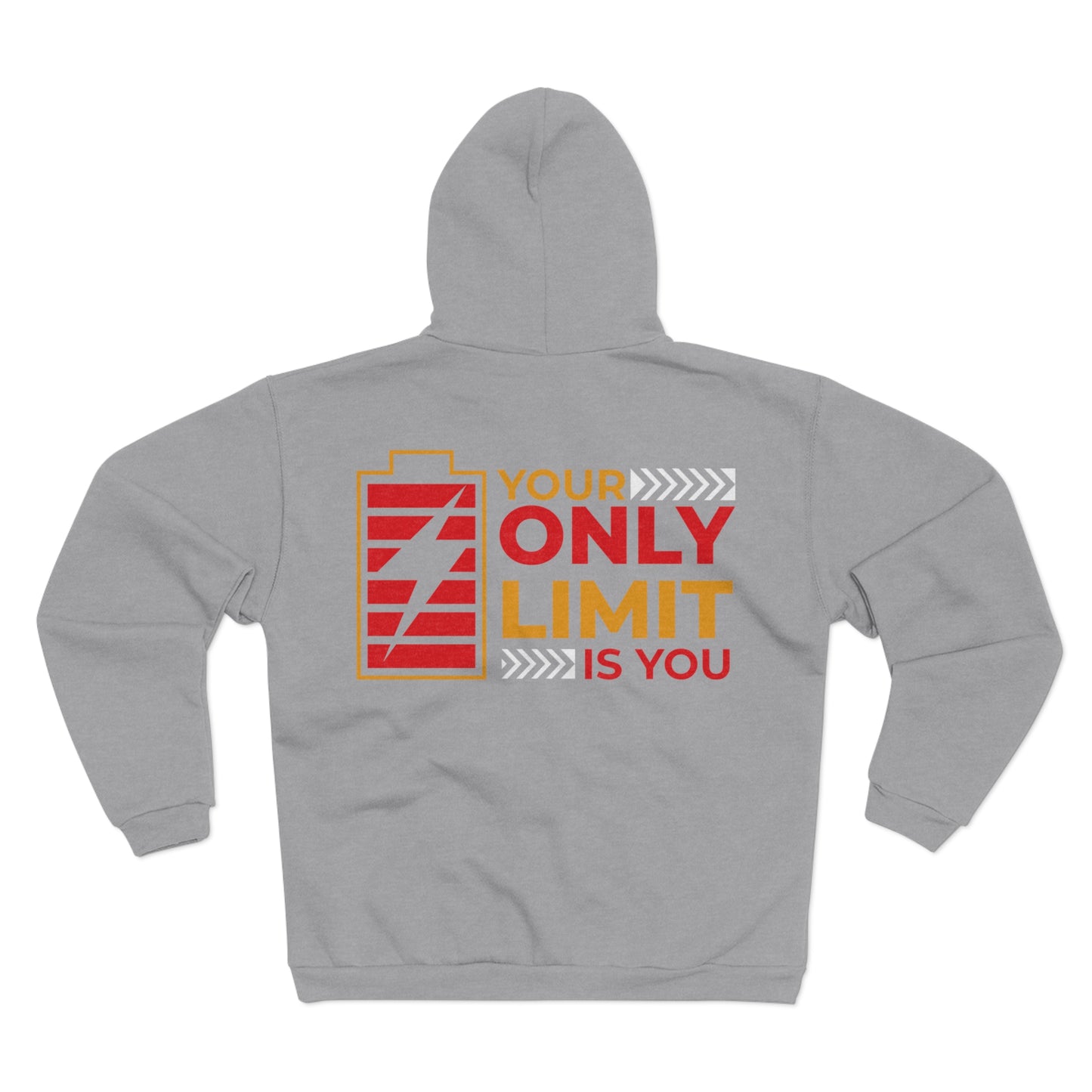 Motivational Zip Hooded Sweatshirt - "Your Only Limit Is You" - Unisex