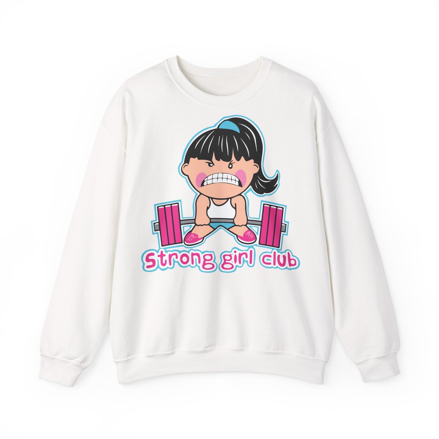 Strong Girl Club Unisex Heavy Blend™ Crewneck Sweatshirt - Empowering Workout Sweatshirt White