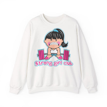 Strong Girl Club Unisex Heavy Blend™ Crewneck Sweatshirt - Empowering Workout Sweatshirt White