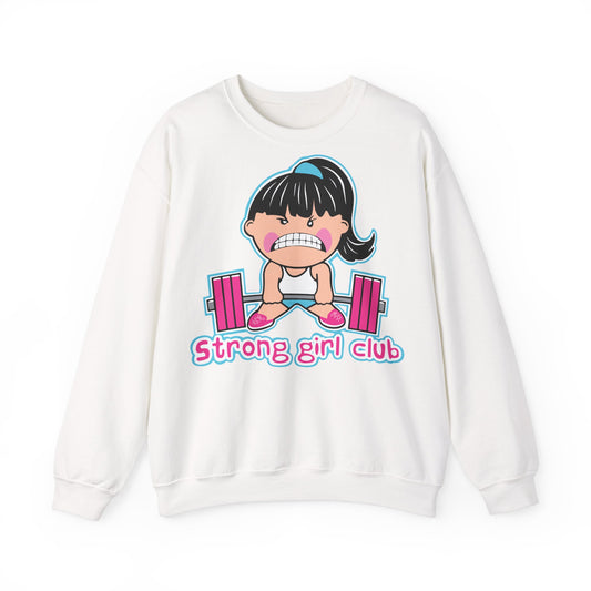 Strong Girl Club Unisex Heavy Blend™ Crewneck Sweatshirt - Empowering Workout Sweatshirt White