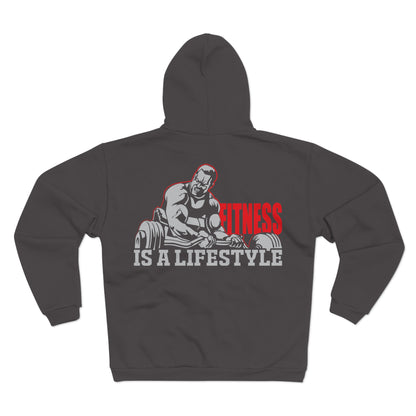 Fitness Lifestyle Unisex Hooded Zip Sweatshirt