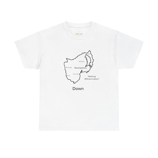 Down Unisex Heavy Cotton Tee White Edition