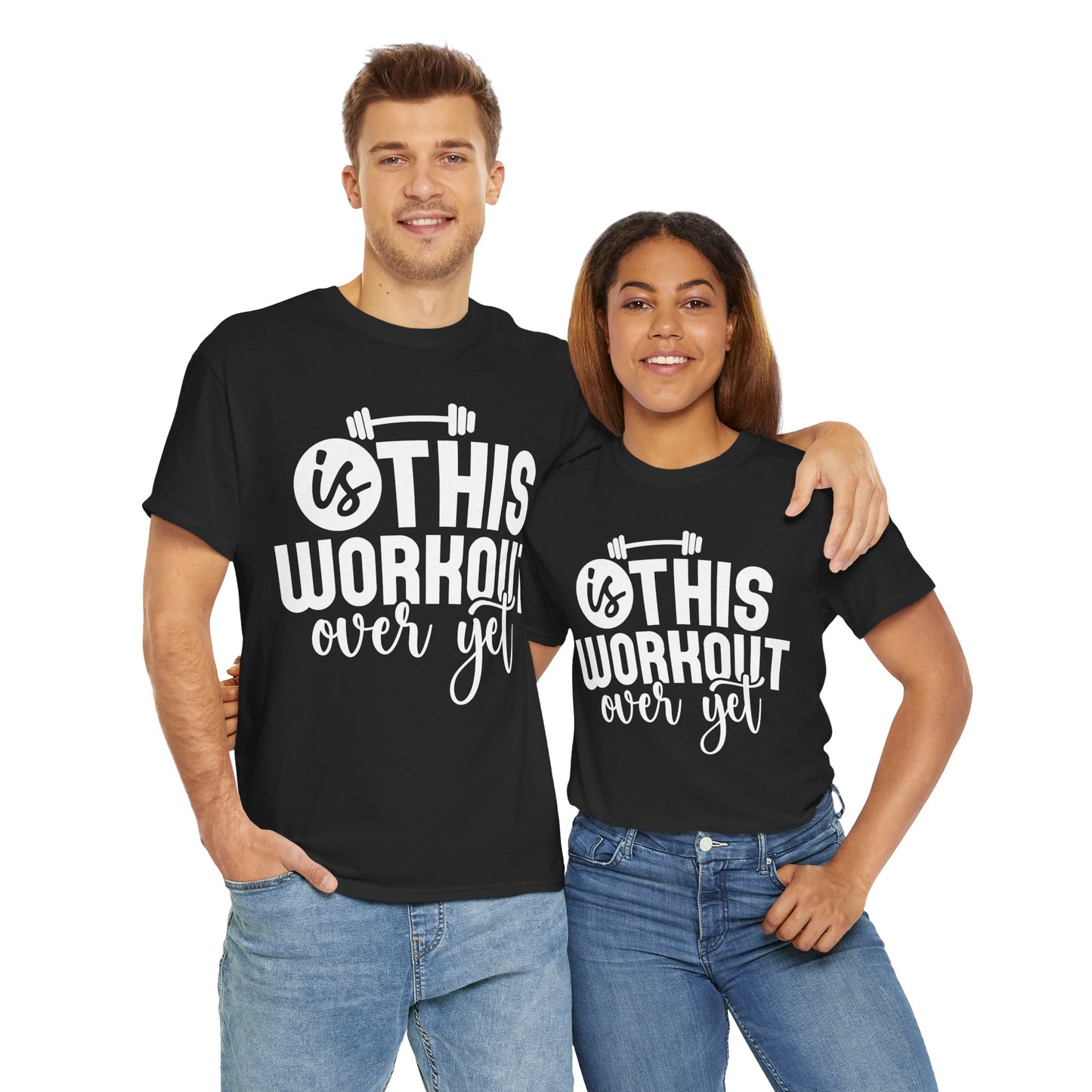 Funny Fitness Unisex Heavy Cotton Tee - 'Is This Workout Over Yet?'