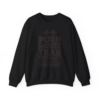 Push Harder Crewneck Sweatshirt - Motivational Fitness Apparel