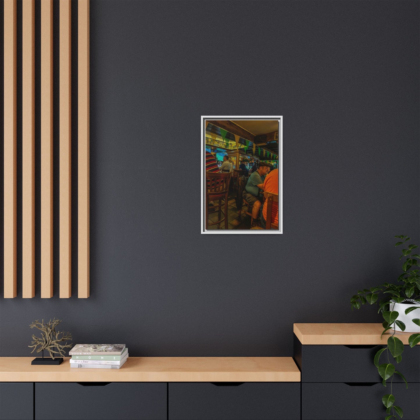 Irish Pub Matte Canvas, Framed (Multi-color)