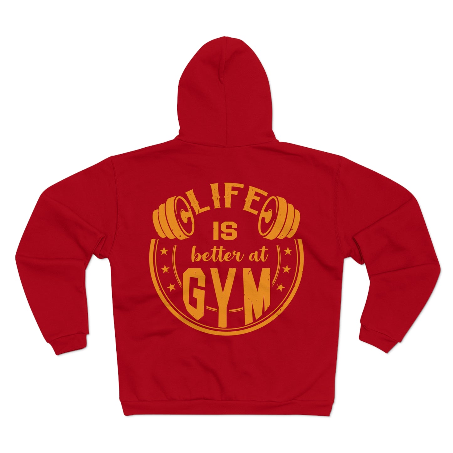 Life is Better at Gym Unisex Hooded Zip Sweatshirt - Motivational Fitness Apparel