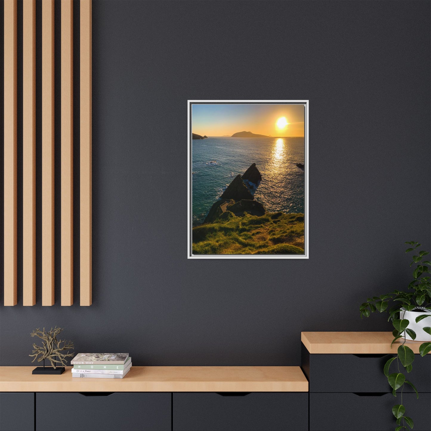 Dunquin Pier Matte Canvas, Framed (Multi-color)